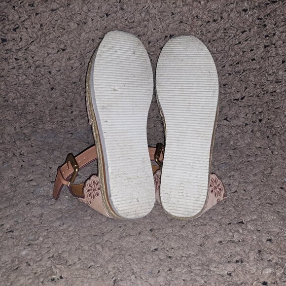 SEE BY CHLOE-Glyn-Suede Laser Cut Flower-Buckle Wedge Espadrille-SZ 37-Very Good - Picture 7 of 7